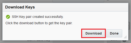 Download SSH Public Key and Private Key